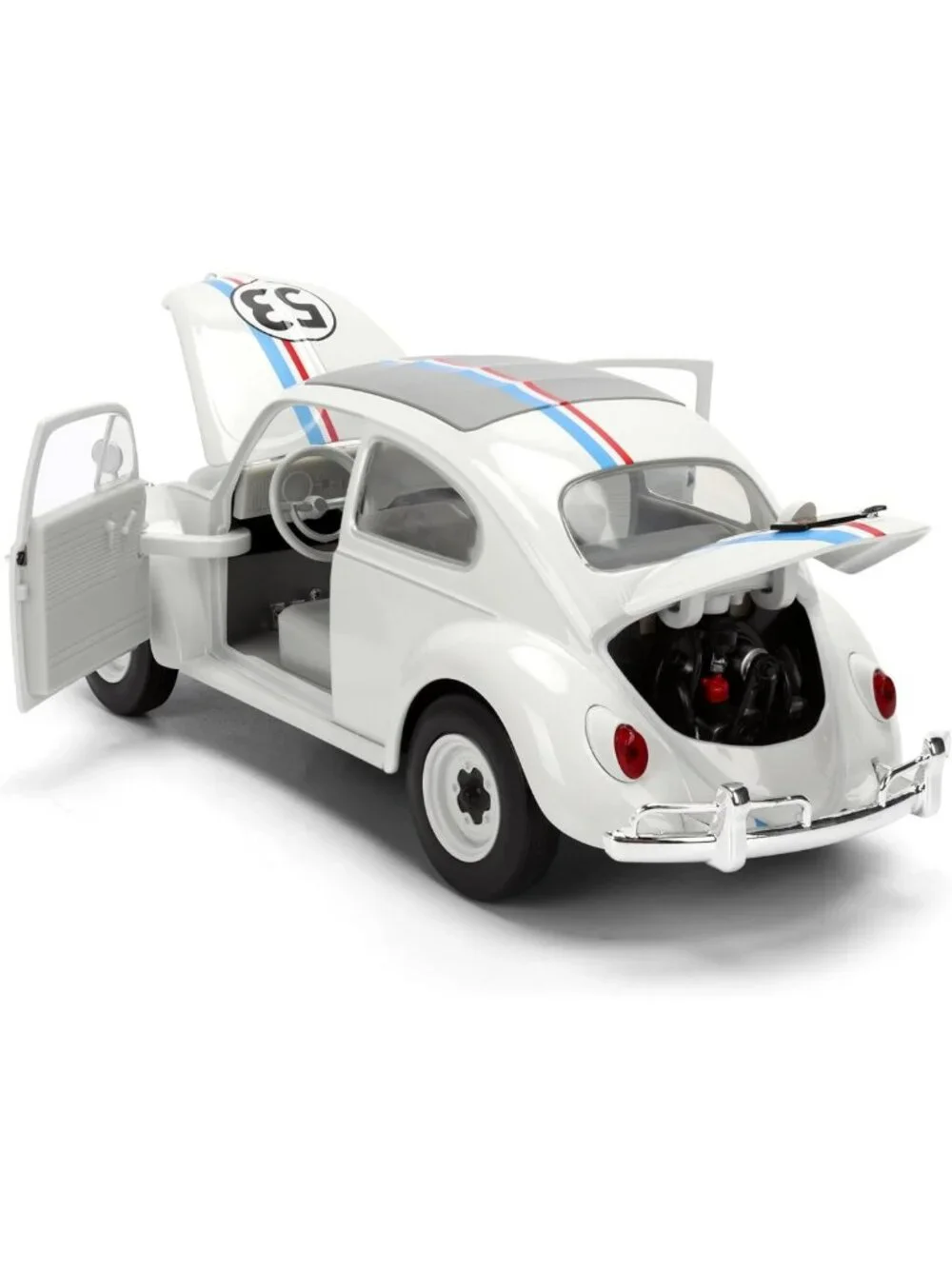 Die-Cast Volkswagen Beetle Model Car with Tire Rack - 1:24 Scale Collectible Toy